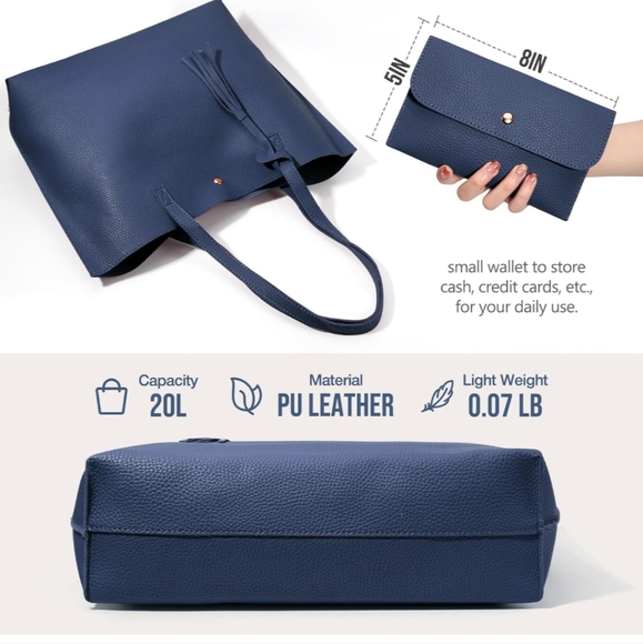 $48🛍️ Last Days! NEW Durable Spacious Tote w/ Tassel Matching Wallet Waterproof - Picture 6 of 7